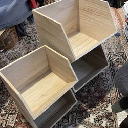 Stackable Wooden Storage Bins