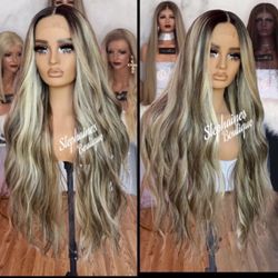 Human Hair Blended Lace Front Wig 
