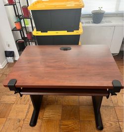 Wood Top Desk with Cable Management Hole