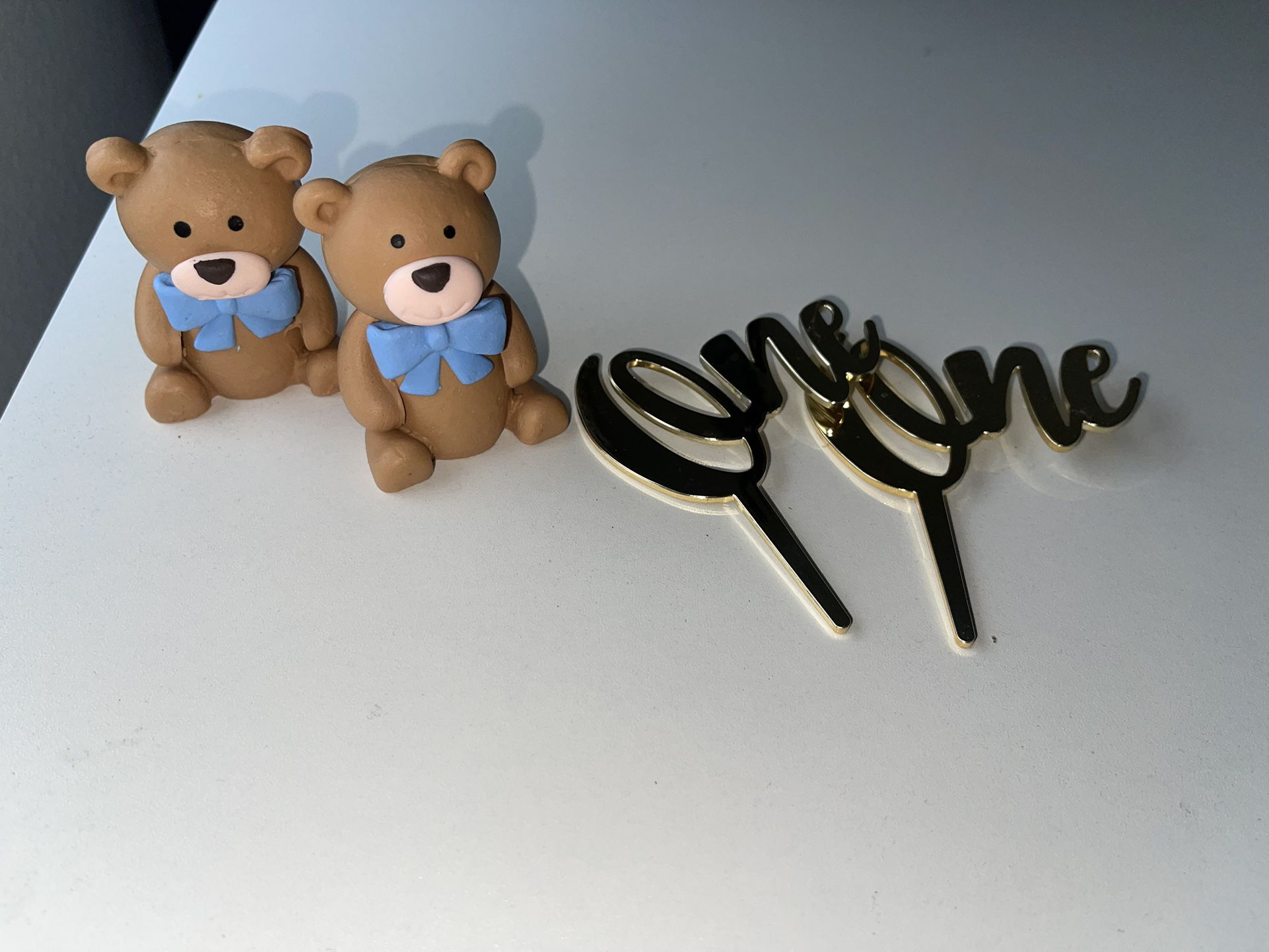 Teddy Bear Cake Topper And One 