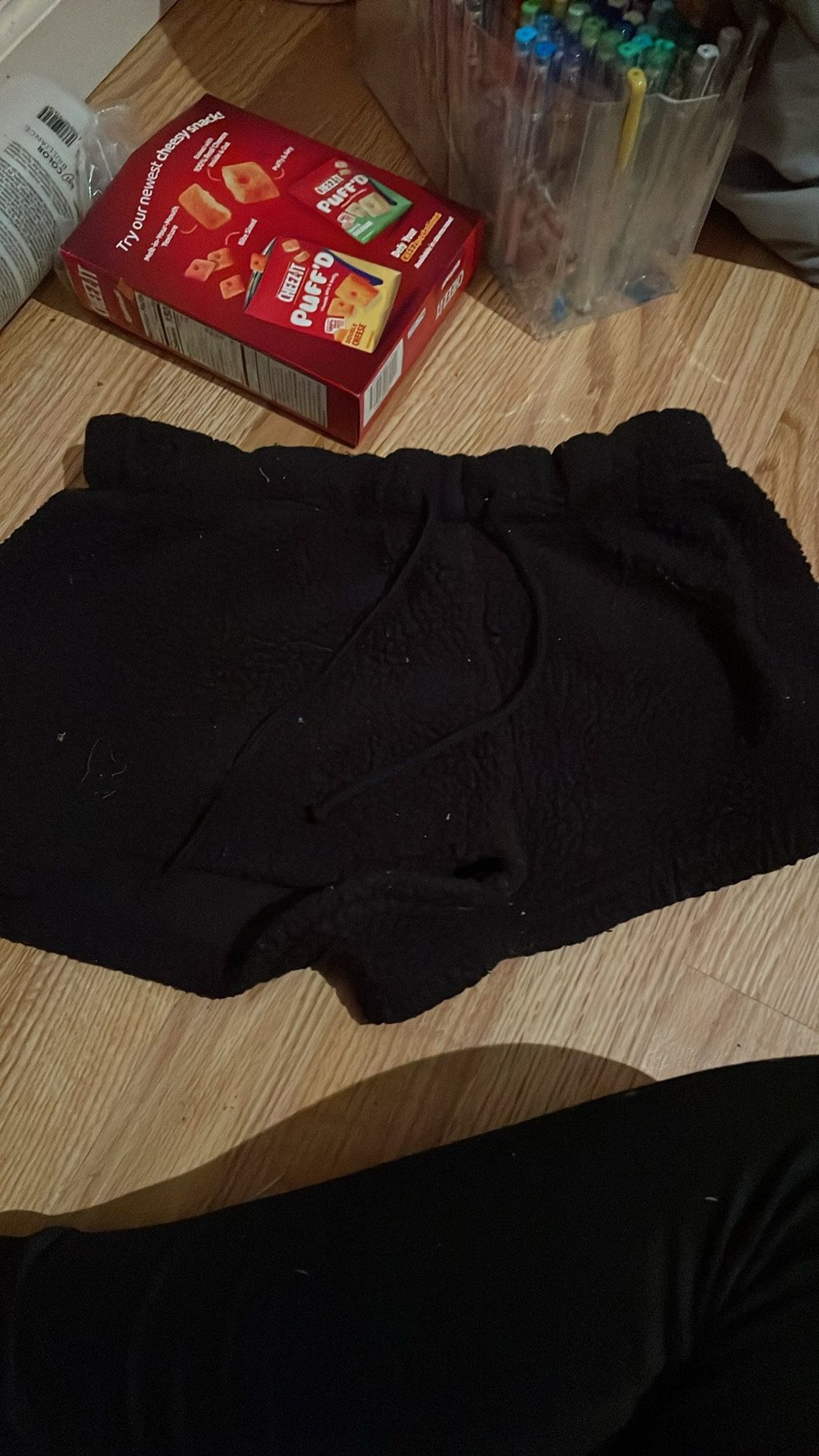 Fluffy Black Booty Shorts