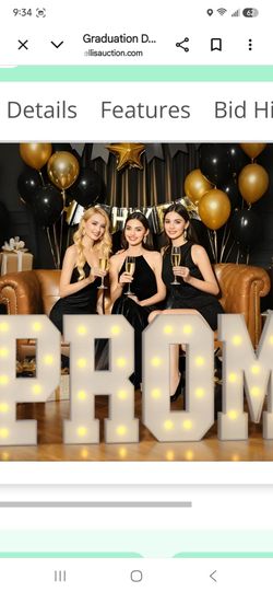 Graduation Decorations 2026, 2.3FT PROM Marquee Letters for Prom Decorations, PROM Light Up Letters for High School College Graduation Party, PROM, 4 