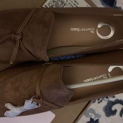 Tan chunky heel Loafers