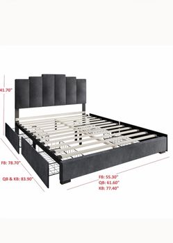 Yuma upholstered storage platform bed King