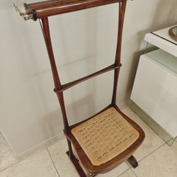 Vintage SPQR Italian Clothing Valet With Chair and Drawer 