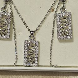 Silver Necklace With Earrings