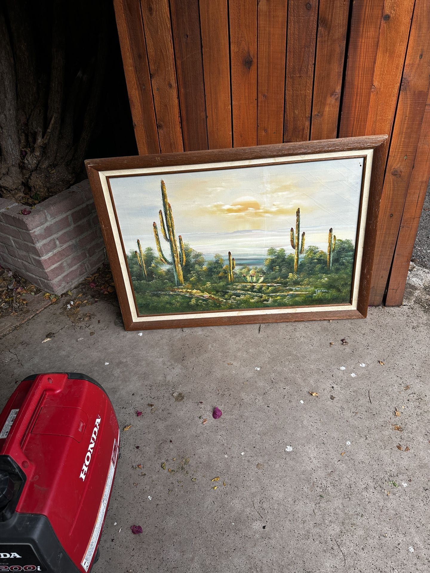 Desert Oil Painting Framed Signed J Wilson
