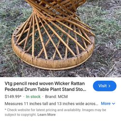 Vintage Wicker Plant Stand