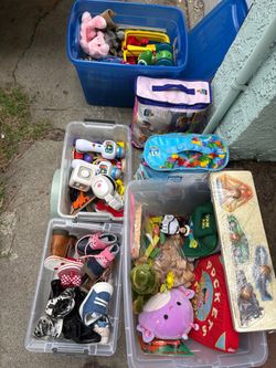 Large Kids Toy Lot –blocks, Wooden Toys, Plush & Vintage Toys