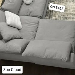 Grey Cloud Modular Sectional Couch Sofa 