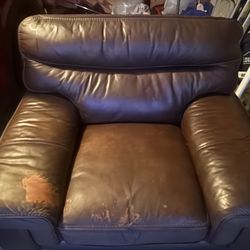 Free brown leather sofa chair