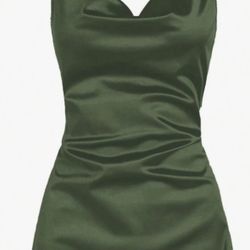 Green Satin Dress