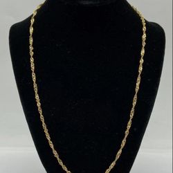 24k Solid Gold Twisted Chain