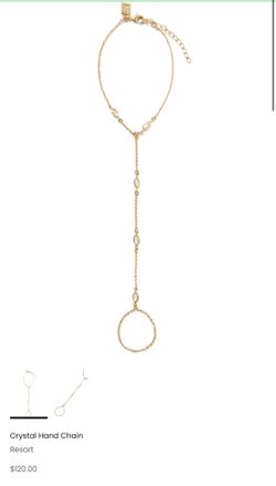 18k Gold Plated And Cubic Zirconia Hand Chain Bracelet