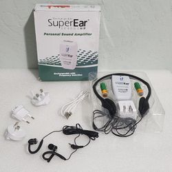 SuperEar SE9000HP Rechargeable Personal Sound 50dB Amplifier Headset & Earbuds