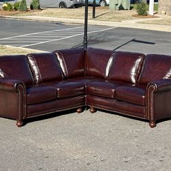 Bassett real leather sectional