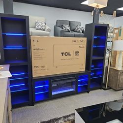 Entertainment Center Available Black And White DFW Furniture