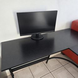 2 Acer 24” Full HD Monitors + Computer Desk - Like New
