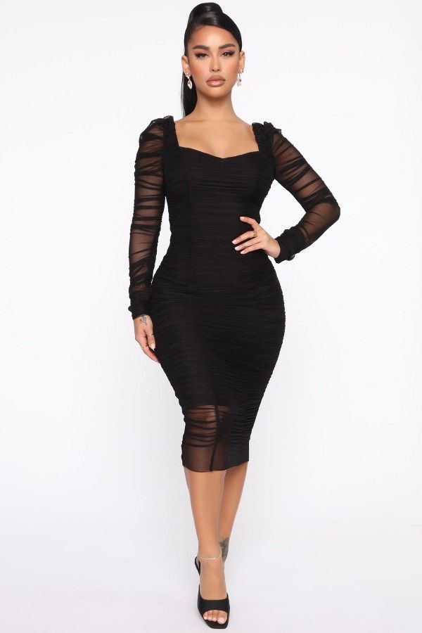 Black Mesh Dress