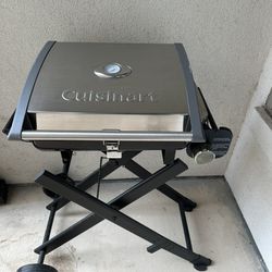 Cuisinart Roll-Away Gas Grill with Cover, Carrying Plates, Hose Adapter and Grilling Tools