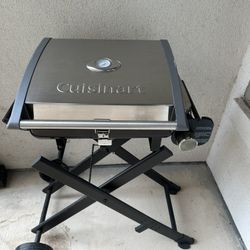 Cuisinart Roll-Away Gas Grill with Cover, Carrying Plates, Hose Adapter and Grilling Tools