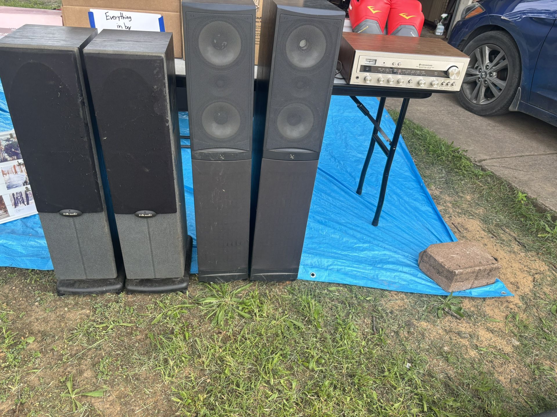 2 Sets Of Speaks With Stereo Receiver