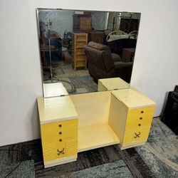Vintage Vanity Dresser Free Delivery Mirror Desk Storage Drawers