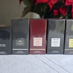 Set 5 Tom Ford Sellados – Lost Cherry, Oud Wood, Tobacco Vanille, Ombre Leather