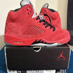 2017 Air Jordan 5 Retro Red Suede Size 10
