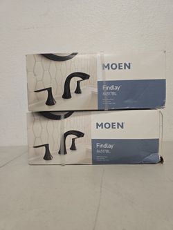 50% OFF - MOEN Findlay 8" Widespread Bathroom Faucet Matte Black (Valve Included)