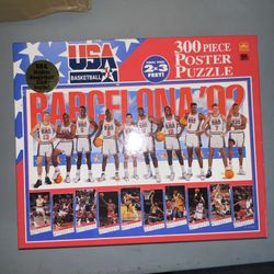 New 1992 USA Basketball - Barcelona Olympics - 300 Piece Poster Puzzle - SEALED 2x3.ft