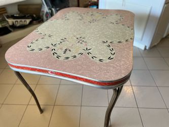 Vintage Formica Kitchen Table with Metal Legs