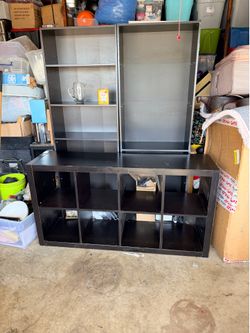 Bookcases and 8 cube organizer