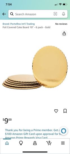 Cake Boards 10 Inches 6 Count Gold