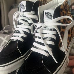 Women’s Vans High top Cheetah And Black Shoes