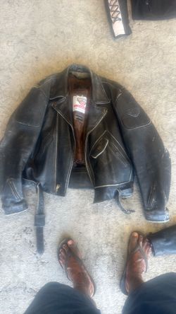 Heavy  leather riding jacket