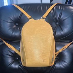 100% Authentic Vintage Louis Vuitton Mabillon Backpack In Yellow Epi Leather