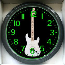 Fender Bass Guitar Studio Glow In The Dark Wall Clock New!