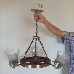 COWBOY  ANTIQUE WESTERN CEILING LIGHT FIXTURE 