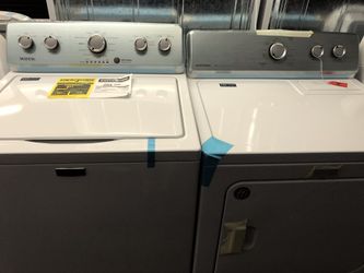 New scratch and dent Maytag washer and dryer set. 1 year warranty