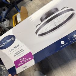 Edenmore 20” Matte Black, Clear Blades Color-Changing LED Fandelier 5-blade, light, remote