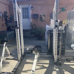 Fitness Gear Squat Rack Bench Set Exercise Workout 