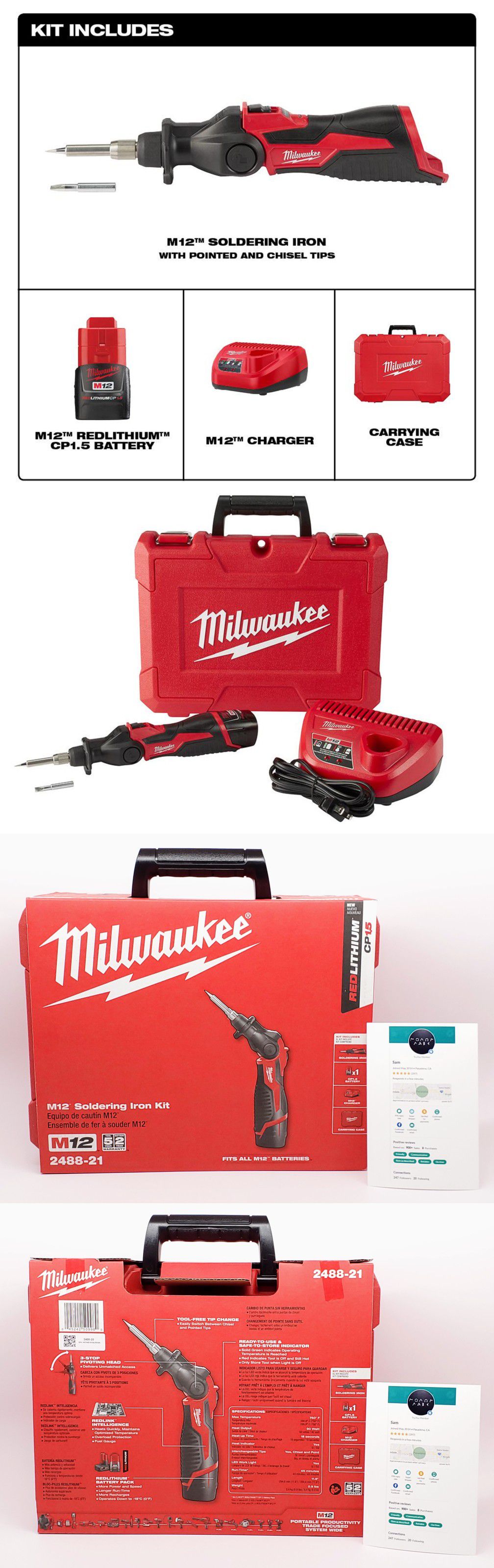 New Sealed Milwaukee M12 Cordless Soldering Iron Kit with Battery Charger & Hard Case 2488-21