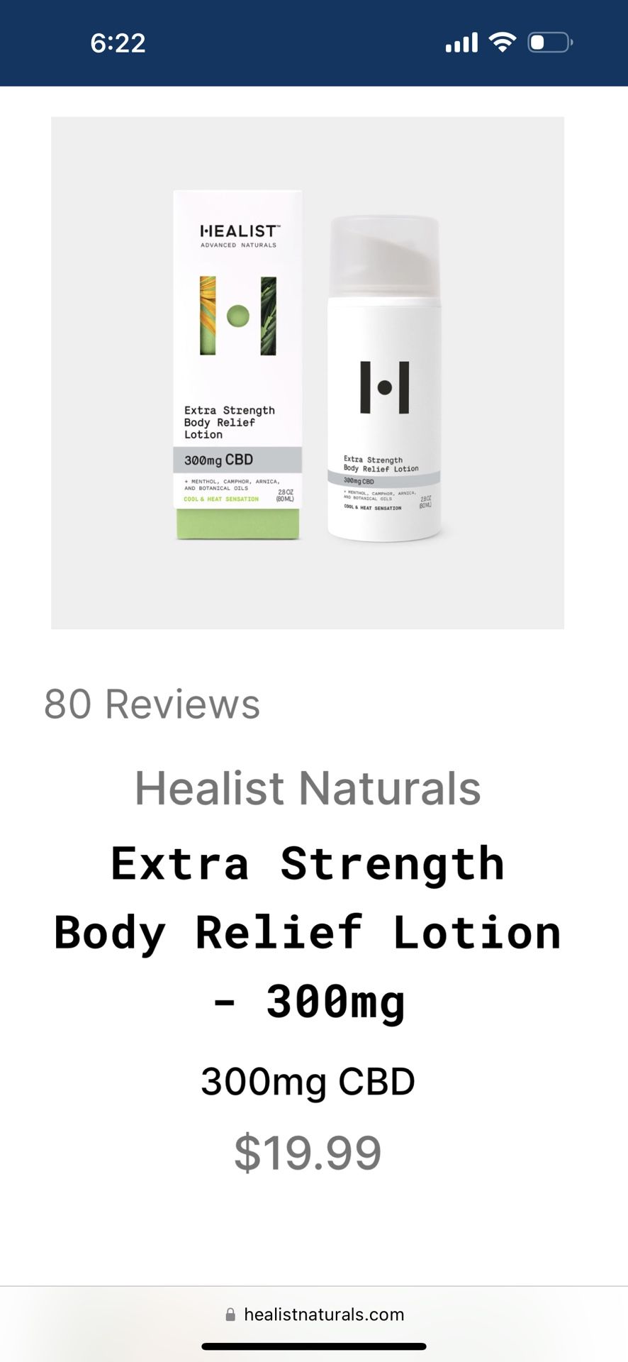 HEALIST RELIEF EXTRA STRENGTH BODY RELIEF LOTION