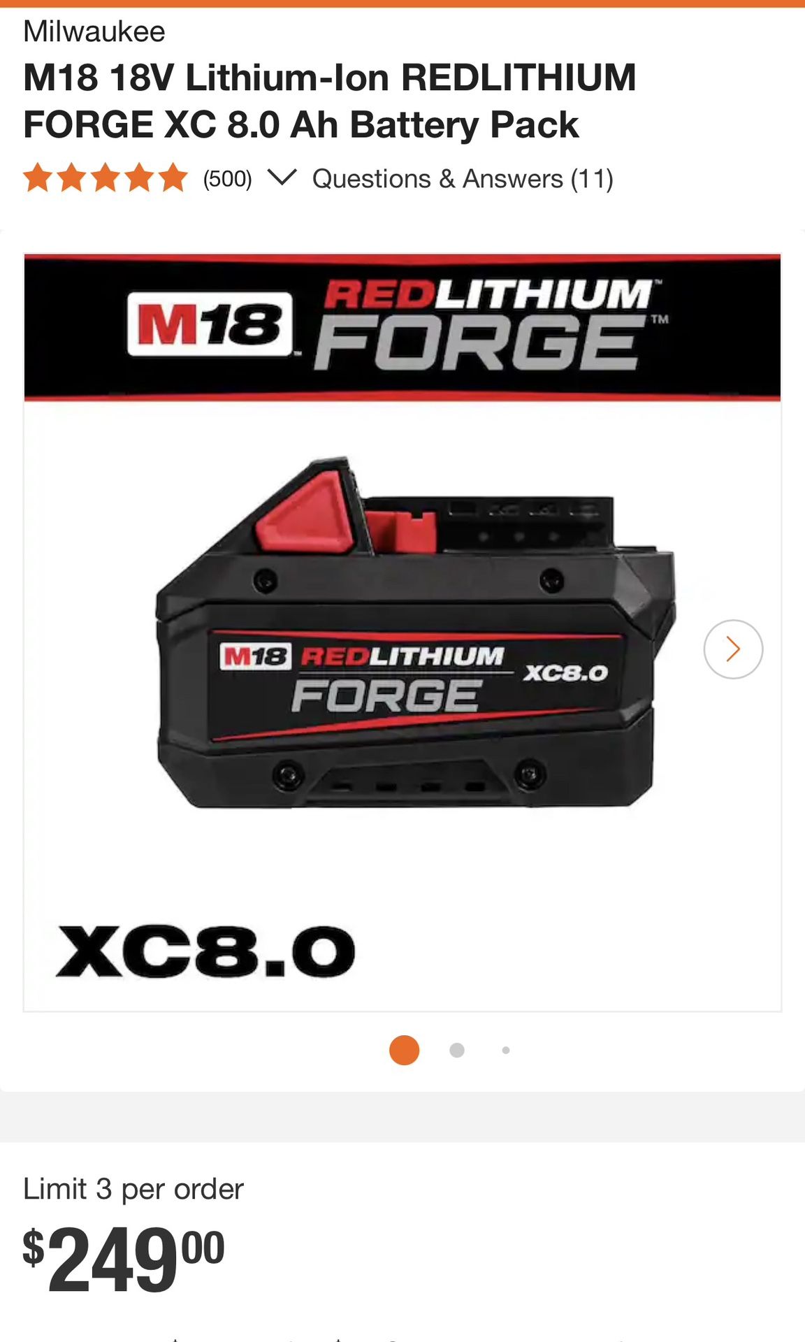 Milwaukee M 18 Forge 8.0 Battery