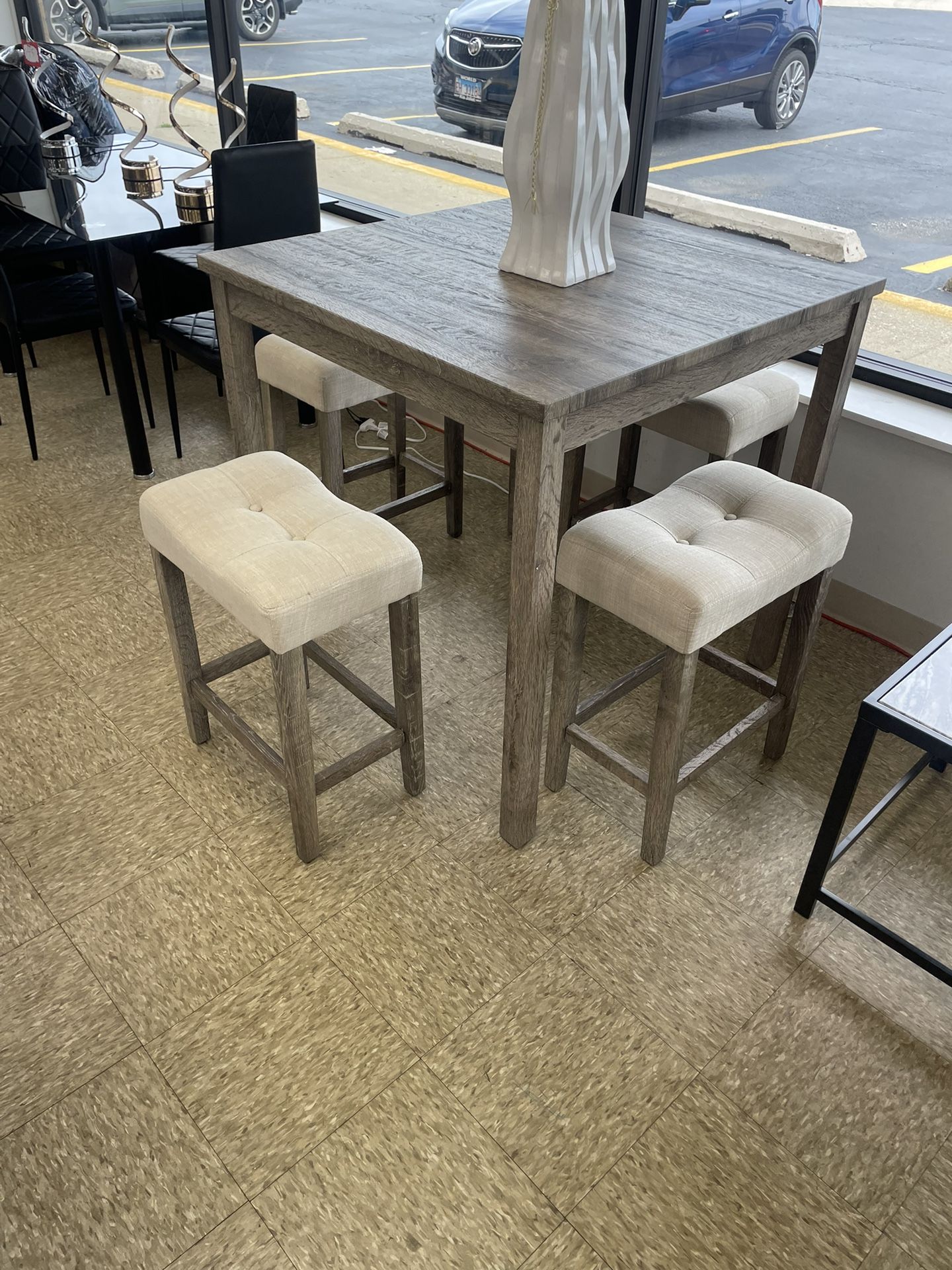 Table With 4 Stools Chairs Brand New Set
