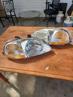 SPEC-D TUNING Chrome Replacement Headlights Compatible with 1(contact info removed) Honda Civic L+R