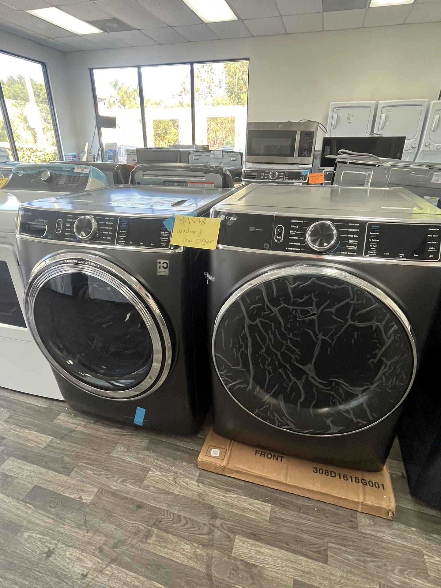 Price Reduced, Only $1598, Open GE WASHER & GAS DRYER, One Year Warranty, Excellent Condition