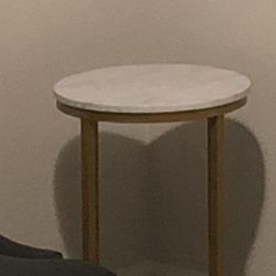 Gold/“gray Marmol “side Table