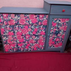 Vintage Wood Dresser Storage 